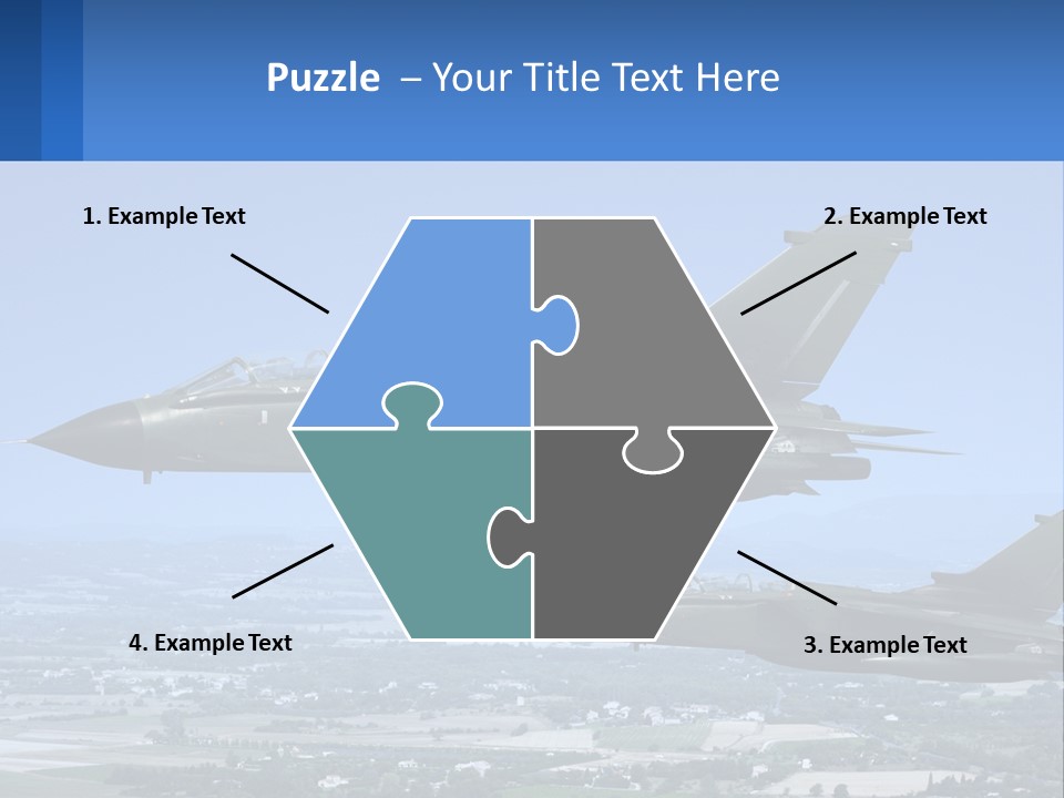 Two Military Jets Flying In The Sky Powerpoint Template PowerPoint Template
