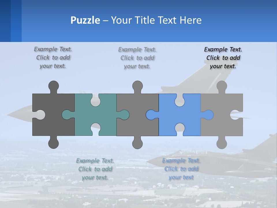 Two Military Jets Flying In The Sky Powerpoint Template PowerPoint Template