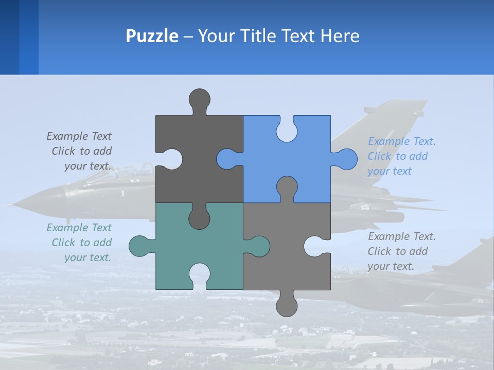 Two Military Jets Flying In The Sky Powerpoint Template PowerPoint Template