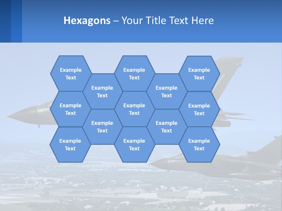 Two Military Jets Flying In The Sky Powerpoint Template PowerPoint Template