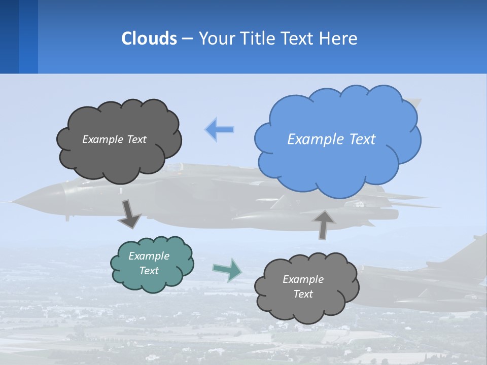Two Military Jets Flying In The Sky Powerpoint Template PowerPoint Template