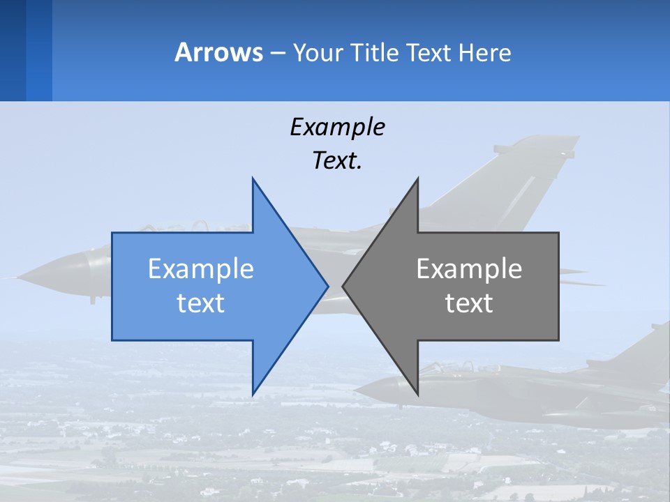 Two Military Jets Flying In The Sky Powerpoint Template PowerPoint Template