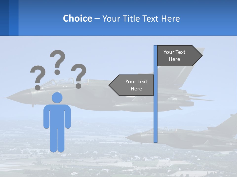 Two Military Jets Flying In The Sky Powerpoint Template PowerPoint Template