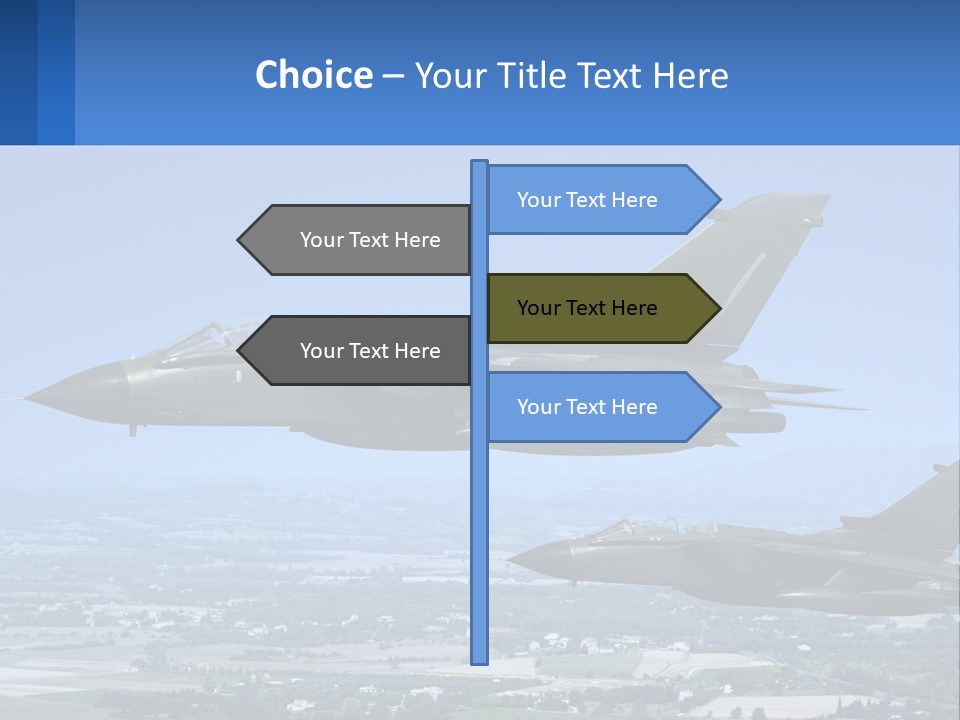 Two Military Jets Flying In The Sky Powerpoint Template PowerPoint Template