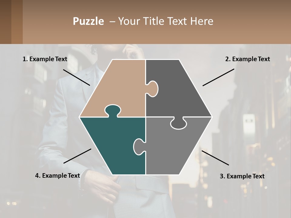 A Man In A Suit Is Talking On A Cell Phone PowerPoint Template