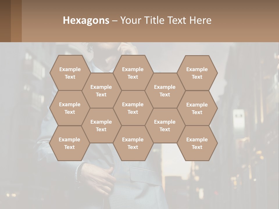 A Man In A Suit Is Talking On A Cell Phone PowerPoint Template