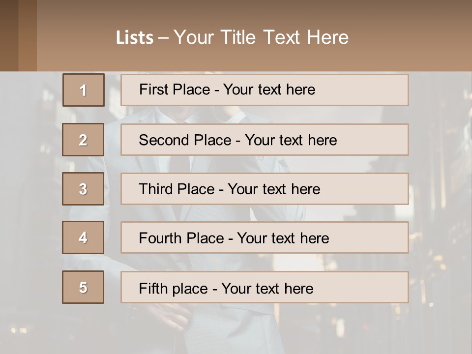A Man In A Suit Is Talking On A Cell Phone PowerPoint Template