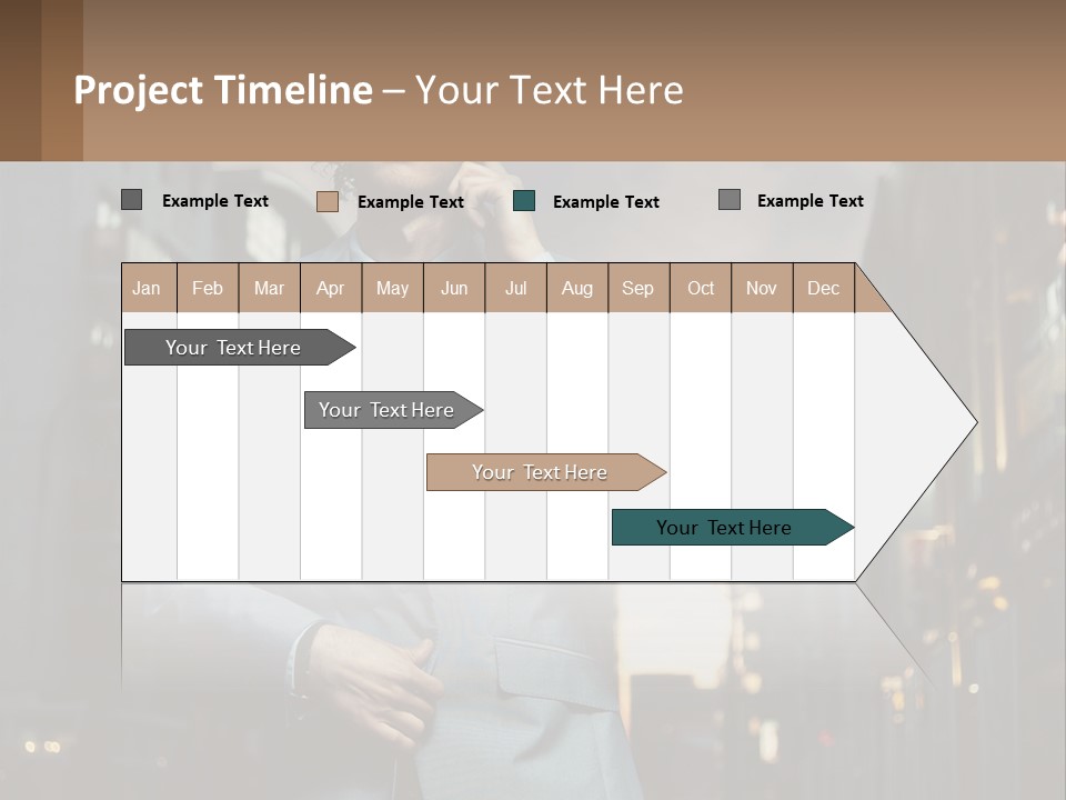 A Man In A Suit Is Talking On A Cell Phone PowerPoint Template