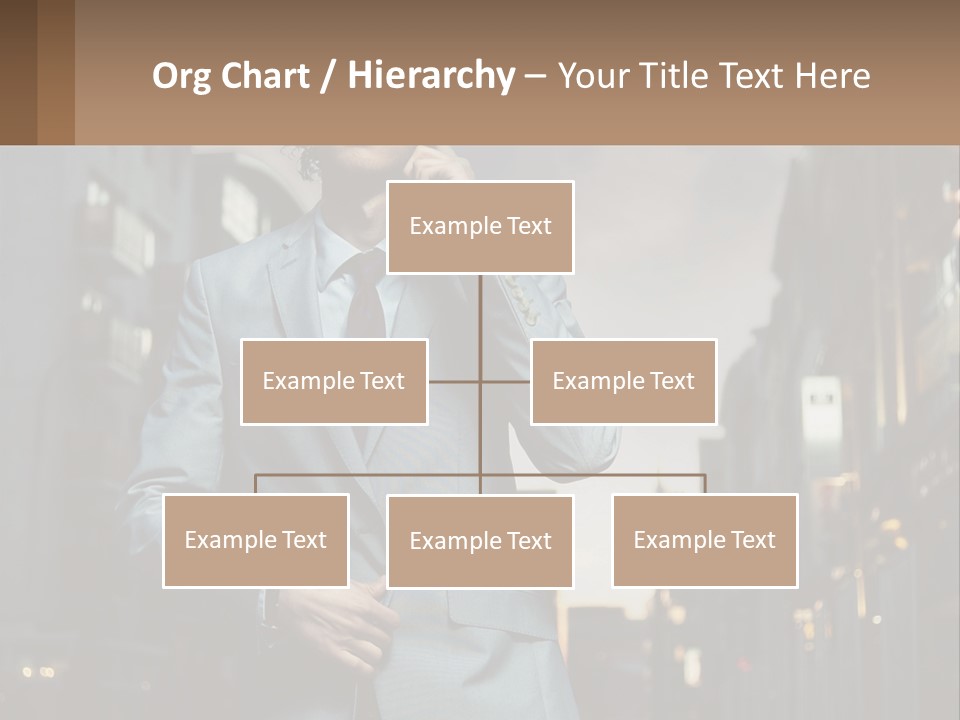 A Man In A Suit Is Talking On A Cell Phone PowerPoint Template