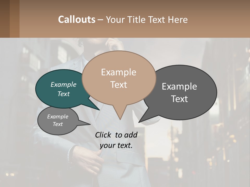 A Man In A Suit Is Talking On A Cell Phone PowerPoint Template