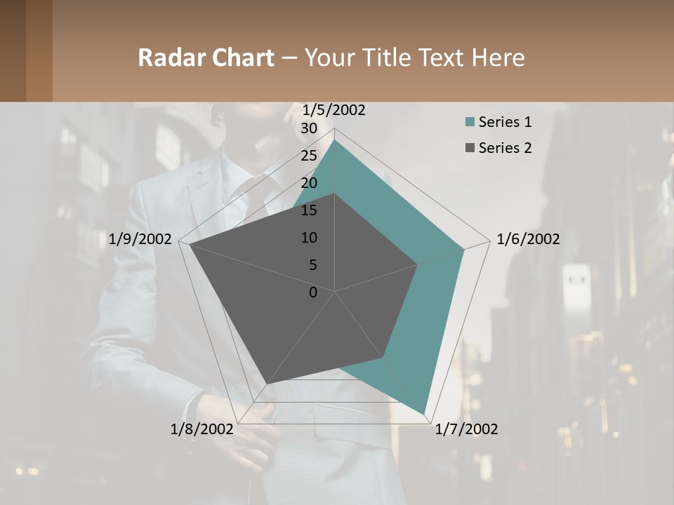 A Man In A Suit Is Talking On A Cell Phone PowerPoint Template