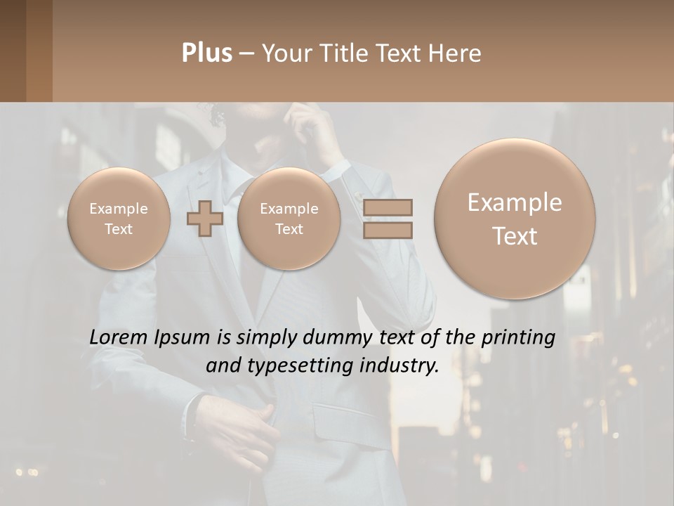 A Man In A Suit Is Talking On A Cell Phone PowerPoint Template