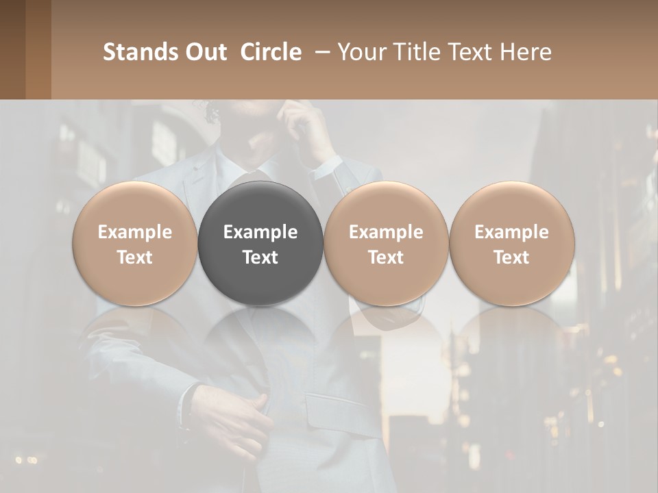 A Man In A Suit Is Talking On A Cell Phone PowerPoint Template