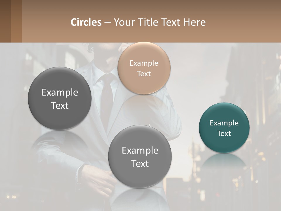 A Man In A Suit Is Talking On A Cell Phone PowerPoint Template