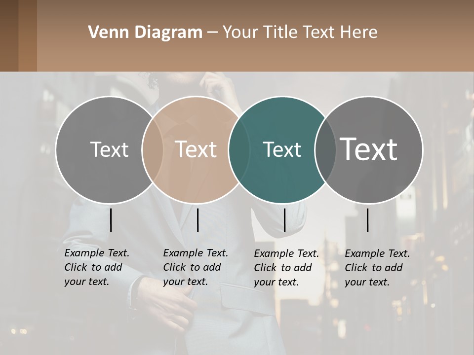 A Man In A Suit Is Talking On A Cell Phone PowerPoint Template