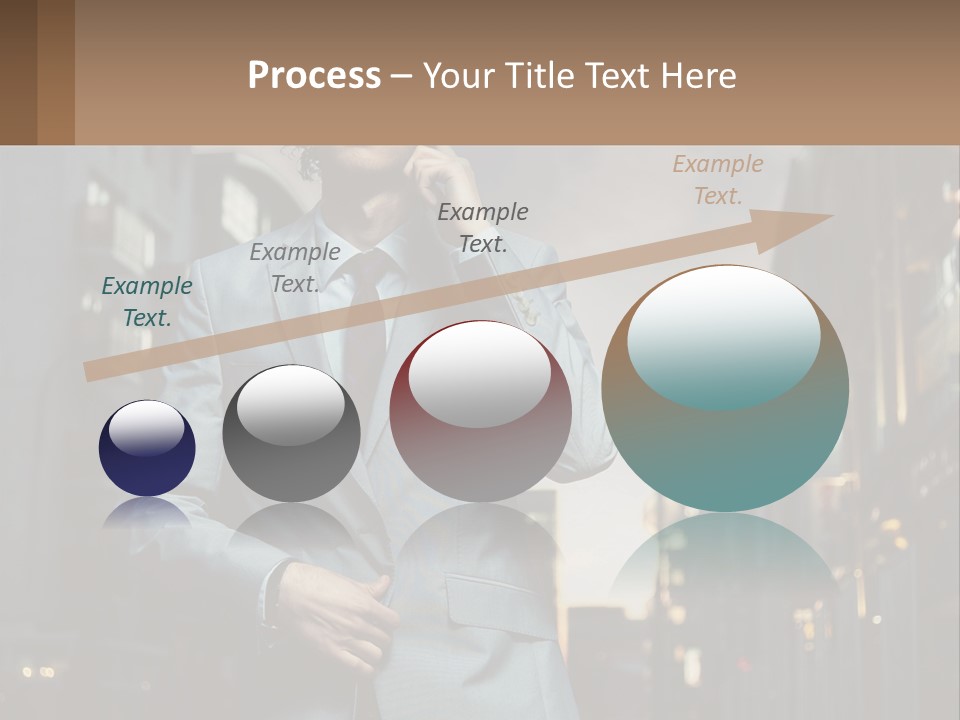 A Man In A Suit Is Talking On A Cell Phone PowerPoint Template