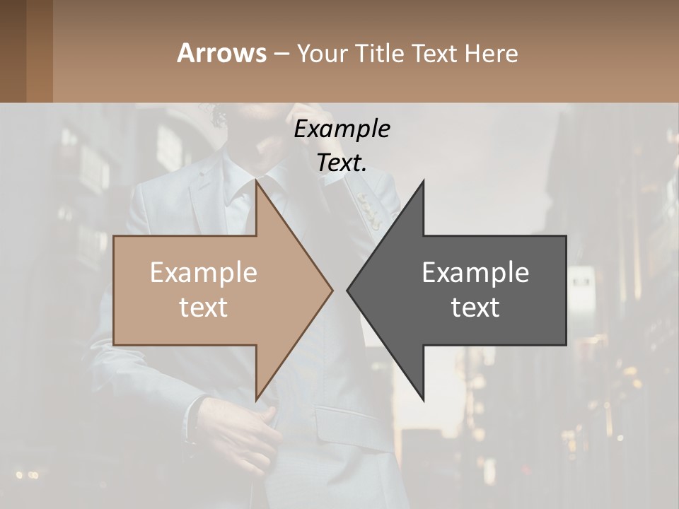 A Man In A Suit Is Talking On A Cell Phone PowerPoint Template