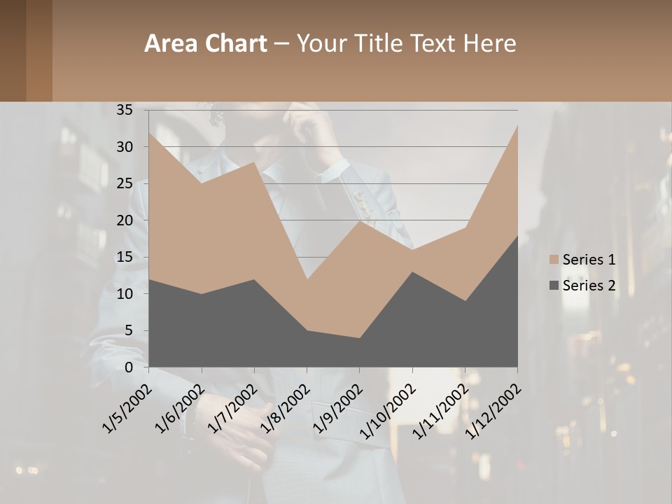 A Man In A Suit Is Talking On A Cell Phone PowerPoint Template