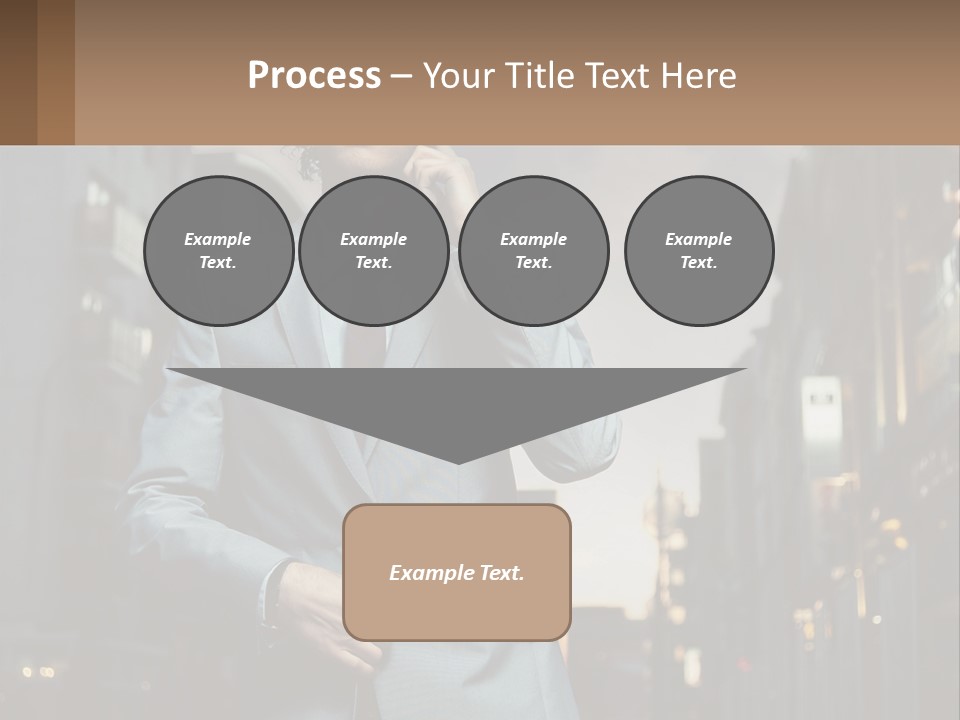 A Man In A Suit Is Talking On A Cell Phone PowerPoint Template