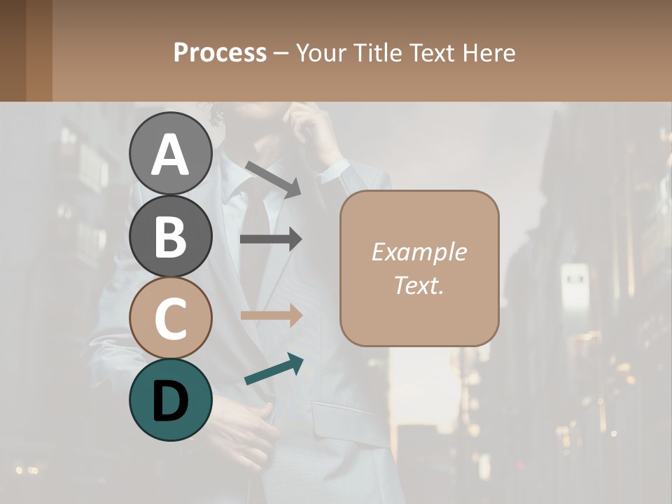A Man In A Suit Is Talking On A Cell Phone PowerPoint Template
