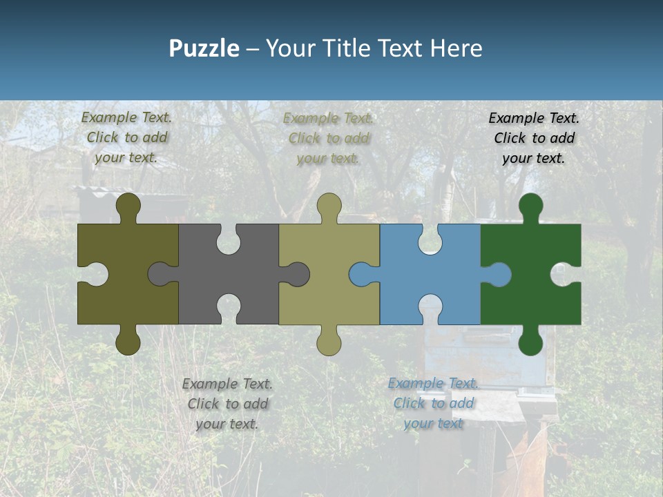 A Bunch Of Beehives In The Middle Of A Field PowerPoint Template