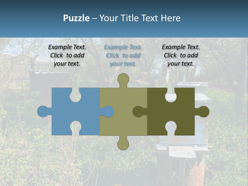 A Bunch Of Beehives In The Middle Of A Field PowerPoint Template