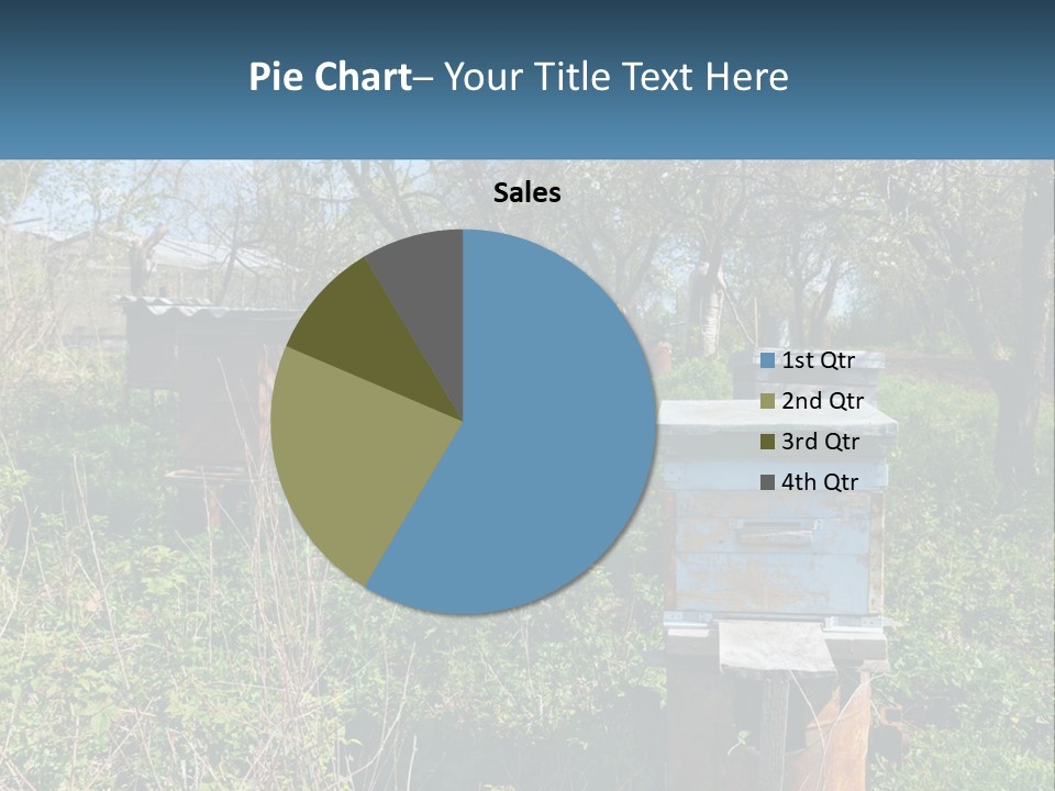 A Bunch Of Beehives In The Middle Of A Field PowerPoint Template
