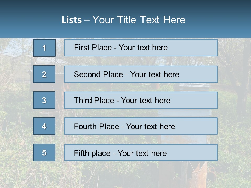 A Bunch Of Beehives In The Middle Of A Field PowerPoint Template