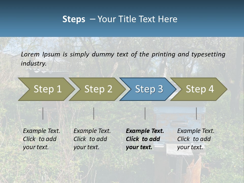 A Bunch Of Beehives In The Middle Of A Field PowerPoint Template