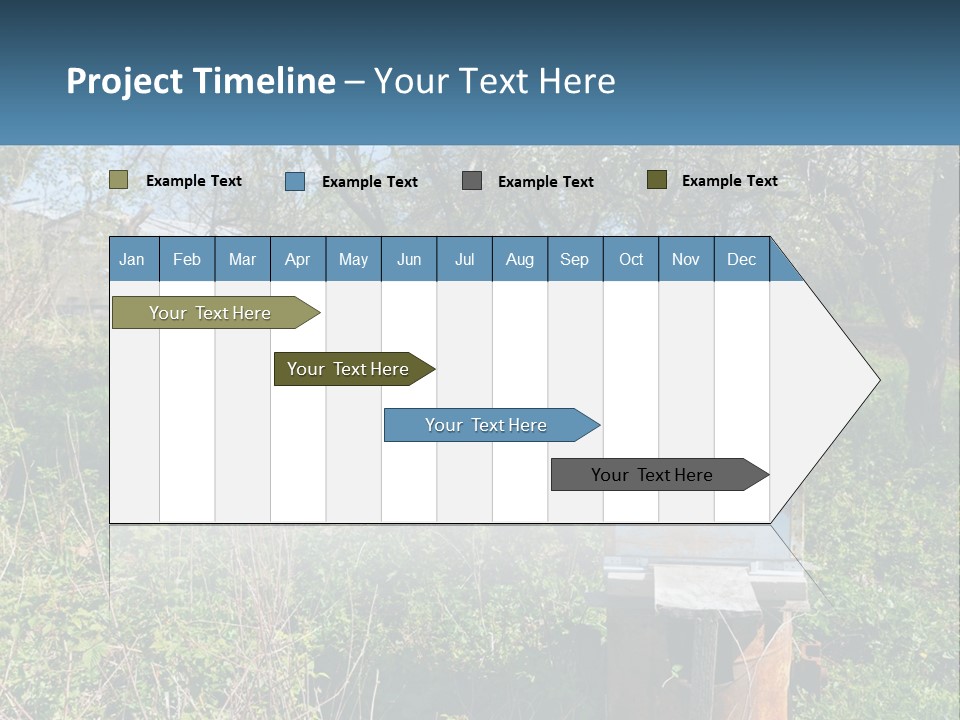 A Bunch Of Beehives In The Middle Of A Field PowerPoint Template