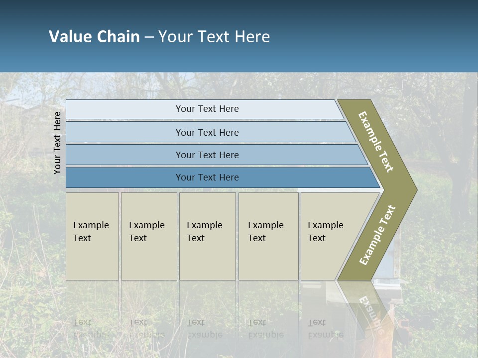 A Bunch Of Beehives In The Middle Of A Field PowerPoint Template