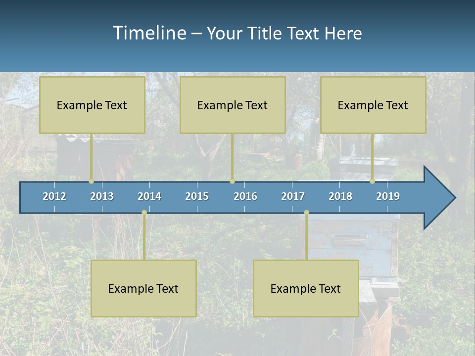 A Bunch Of Beehives In The Middle Of A Field PowerPoint Template