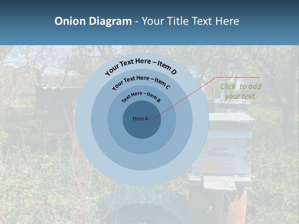 A Bunch Of Beehives In The Middle Of A Field PowerPoint Template