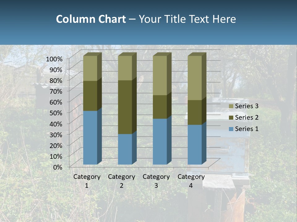 A Bunch Of Beehives In The Middle Of A Field PowerPoint Template