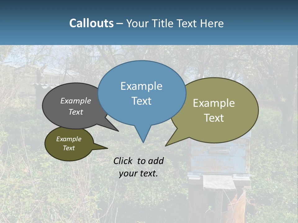A Bunch Of Beehives In The Middle Of A Field PowerPoint Template