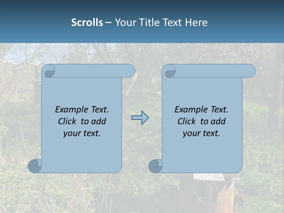 A Bunch Of Beehives In The Middle Of A Field PowerPoint Template