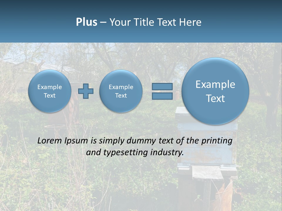 A Bunch Of Beehives In The Middle Of A Field PowerPoint Template