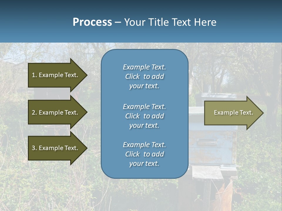 A Bunch Of Beehives In The Middle Of A Field PowerPoint Template