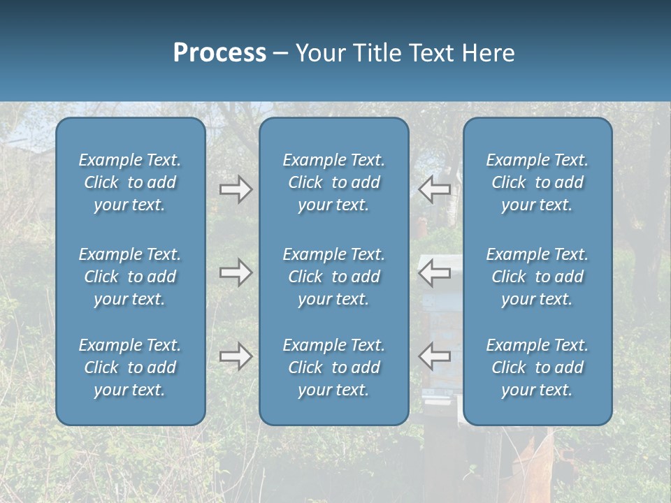 A Bunch Of Beehives In The Middle Of A Field PowerPoint Template