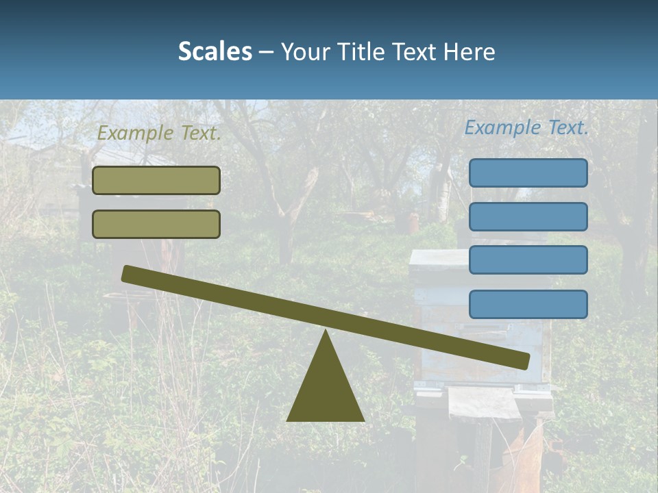 A Bunch Of Beehives In The Middle Of A Field PowerPoint Template