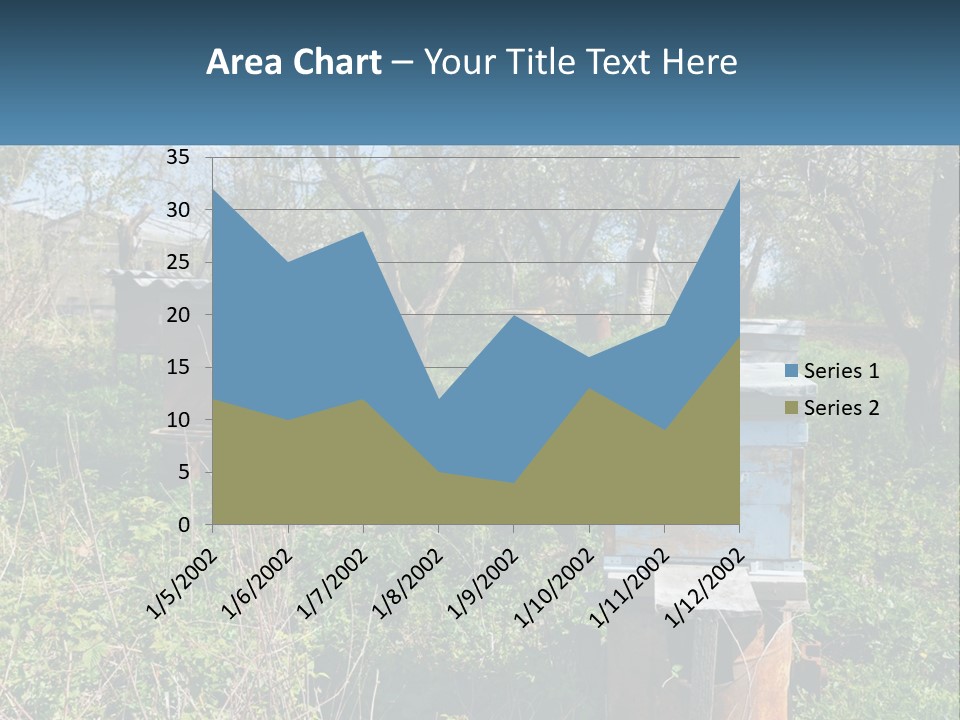 A Bunch Of Beehives In The Middle Of A Field PowerPoint Template