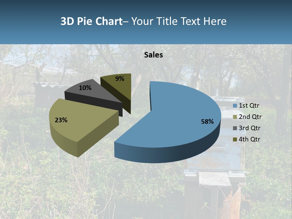 A Bunch Of Beehives In The Middle Of A Field PowerPoint Template