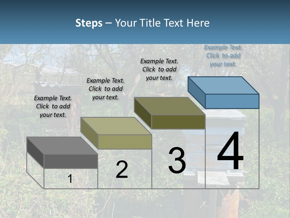 A Bunch Of Beehives In The Middle Of A Field PowerPoint Template