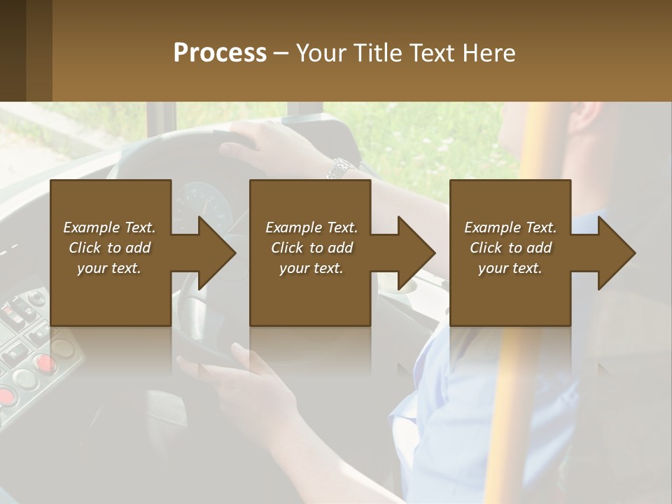A Man Driving A Bus On A Sunny Day PowerPoint Template
