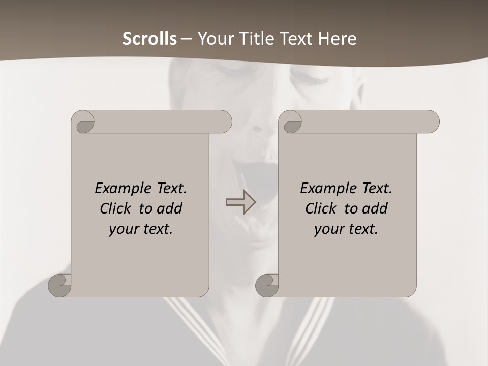 A Black And White Photo Of A Sailor Making A Funny Face PowerPoint Template