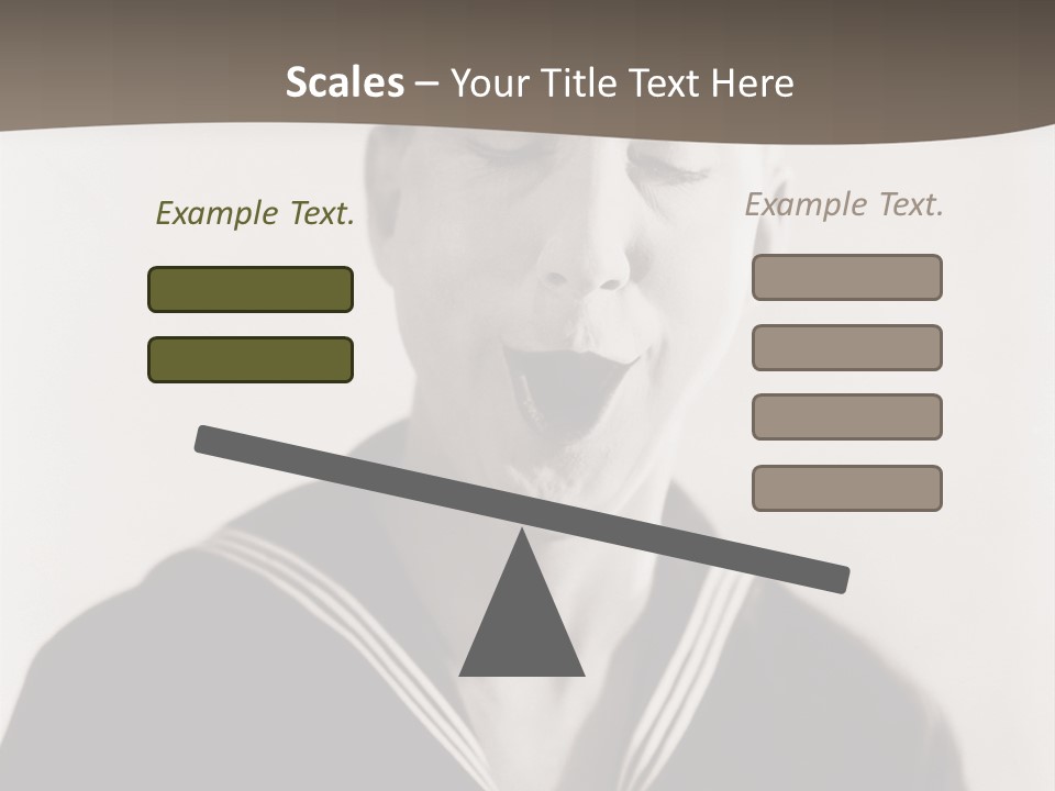 A Black And White Photo Of A Sailor Making A Funny Face PowerPoint Template