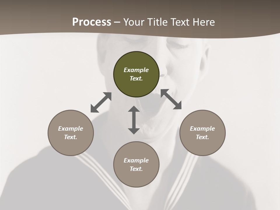 A Black And White Photo Of A Sailor Making A Funny Face PowerPoint Template