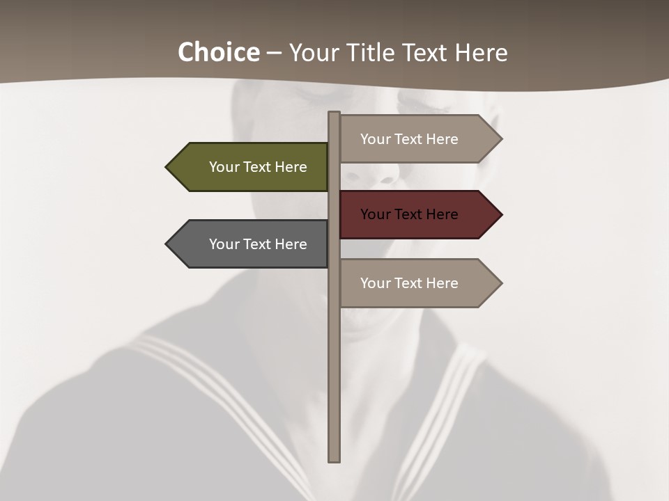 A Black And White Photo Of A Sailor Making A Funny Face PowerPoint Template