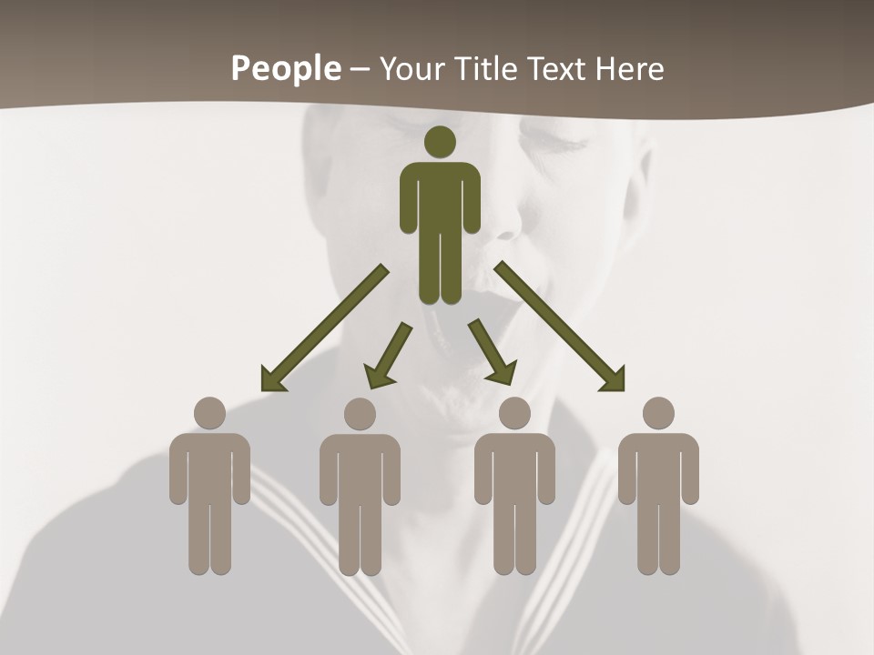 A Black And White Photo Of A Sailor Making A Funny Face PowerPoint Template