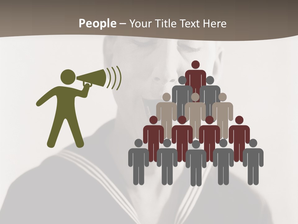 A Black And White Photo Of A Sailor Making A Funny Face PowerPoint Template